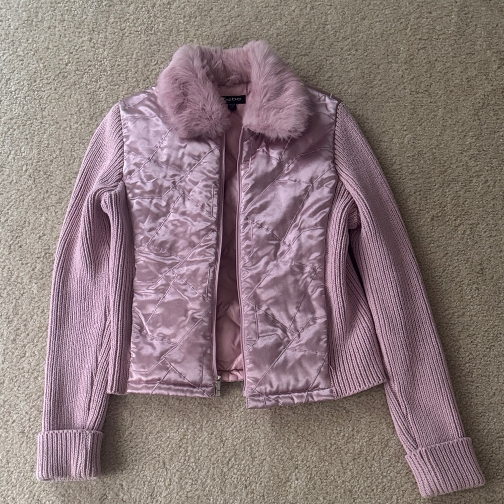 bebe Pink Teddy Jacket
